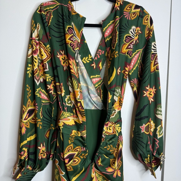 Ramy Brook Daisy Floral Wrap Midi-Dress Green size 2 - Picture 5 of 16